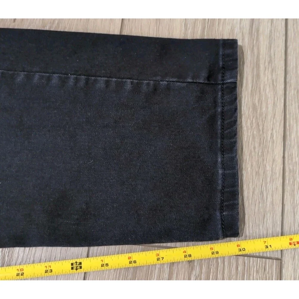 LEVI'S 505 MEN'S SIZE 36X30 BLACK LABEL BLACK JEANS STRAIGHT STRETCH EUC